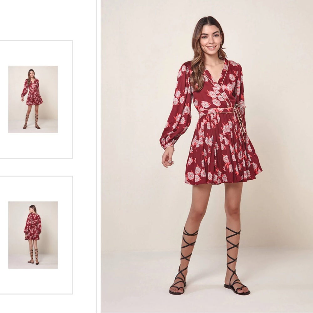 Omika Isla Merlot Rae Wrap Dress, NWT, Size Small
